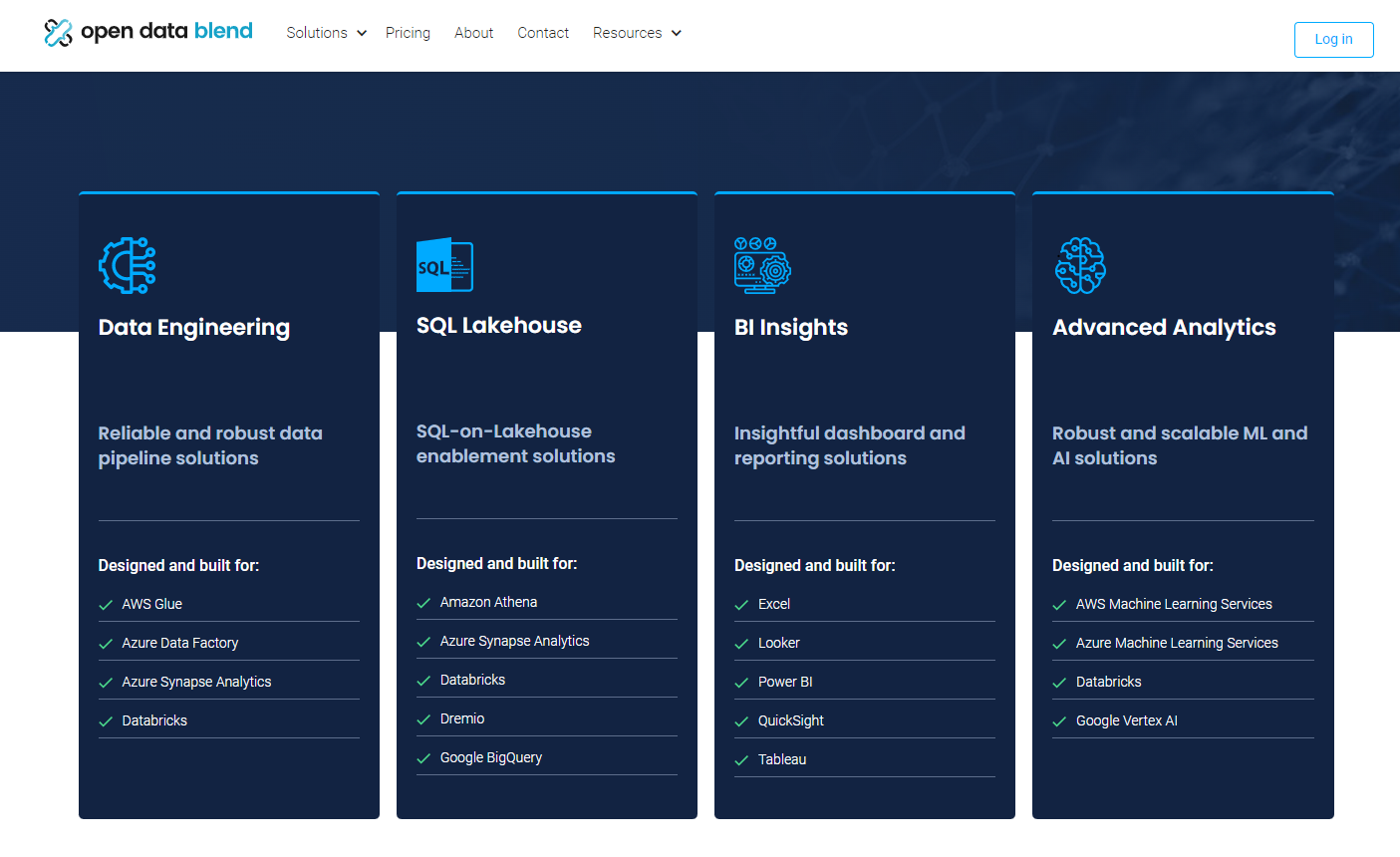 Open Data Blend Consulting Service Areas