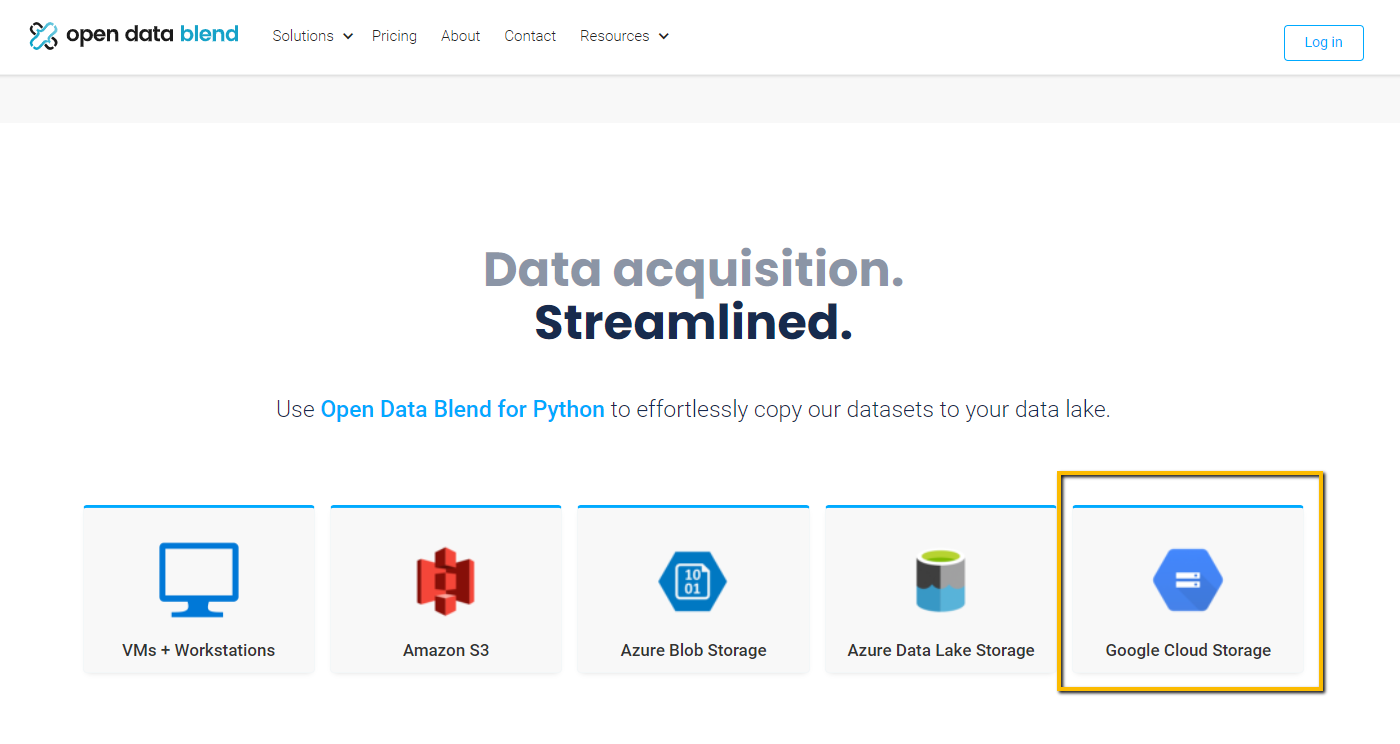 Open Data Blend for Python Google Cloud Storage Support